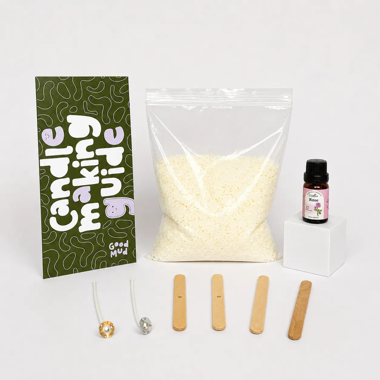 Good Mud candle making kit add-on rose