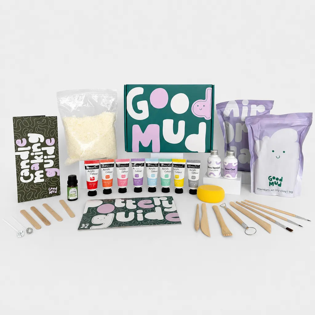 Good Mud candle making kit jasmine scent with pastel paint colours