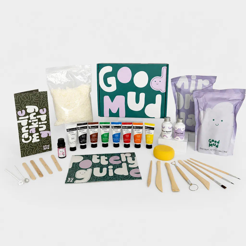 Good Mud candle making kit rose scent with classic paint colours