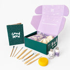 Contents of Good Mud pottery kit with clay and tools