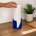 Handmade clay paper towel holder on kitchen counter