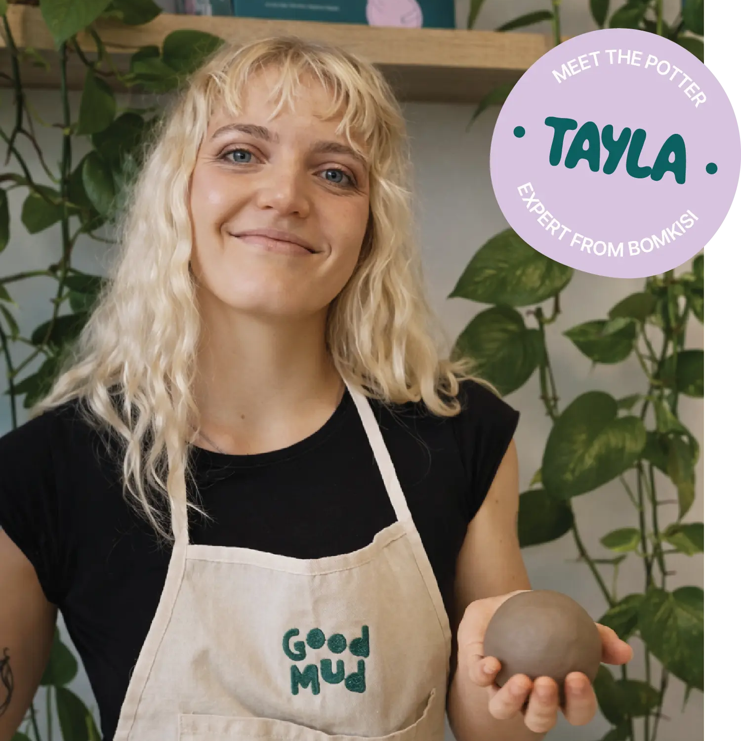 Pottery expert holding air dry clay for a beginner tutorial